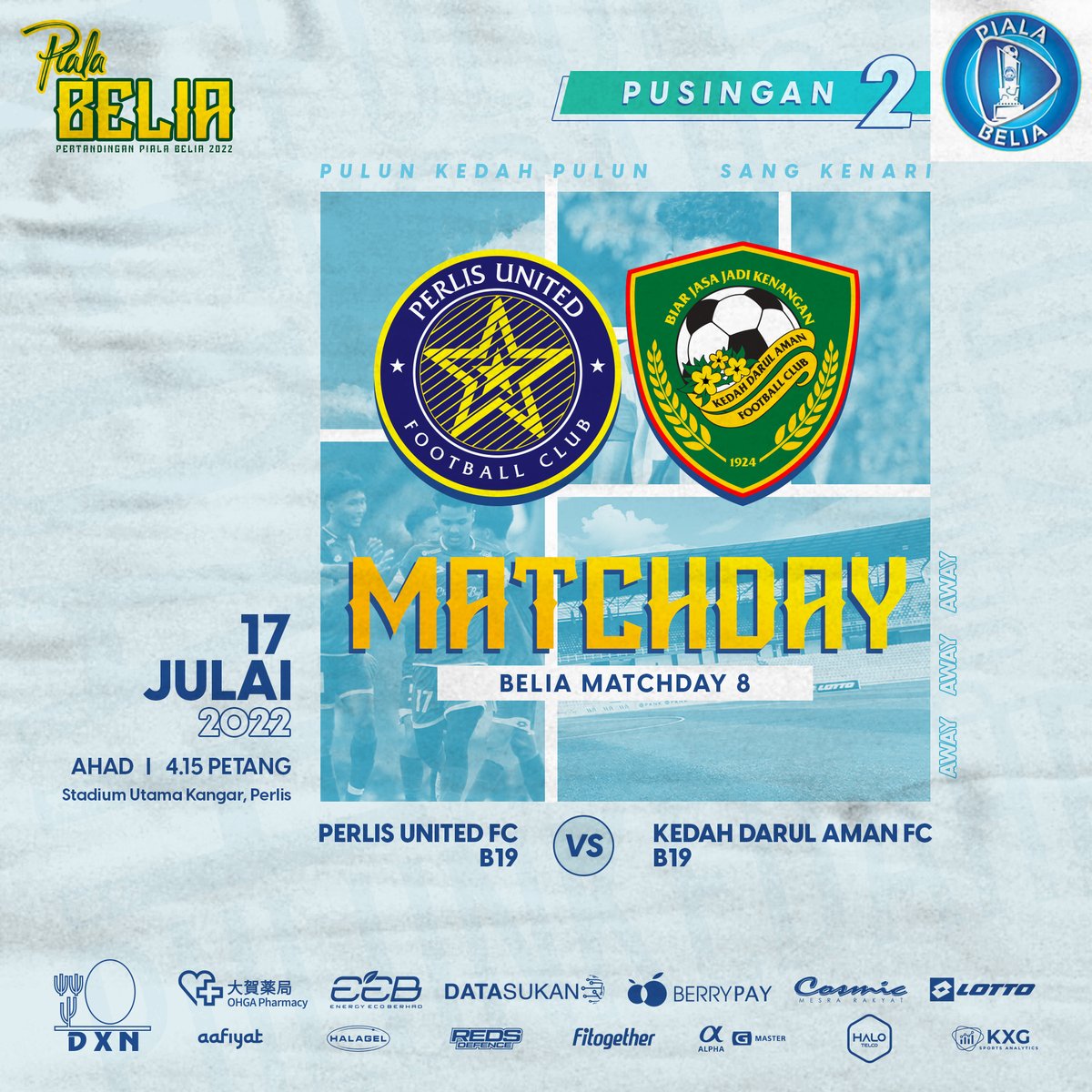 kda_fc's tweet photo. ⚔ Perlawanan akhir kumpulan A. Pulun Sang Kenari muda! 🔥
🔰 #PB8 PERLIS UNITED FC B19 vs KDA FC B19
17 Julai 2022, Ahad, 4.15 petang
Stadium Utama Kangar, Perlis
#KDAFC #PulunKedahPulun #SangKenari #BiarJasaJadiKenangan #2022season #pialabelia #kdafcb19 https://t.co/s1TiPMqEwf