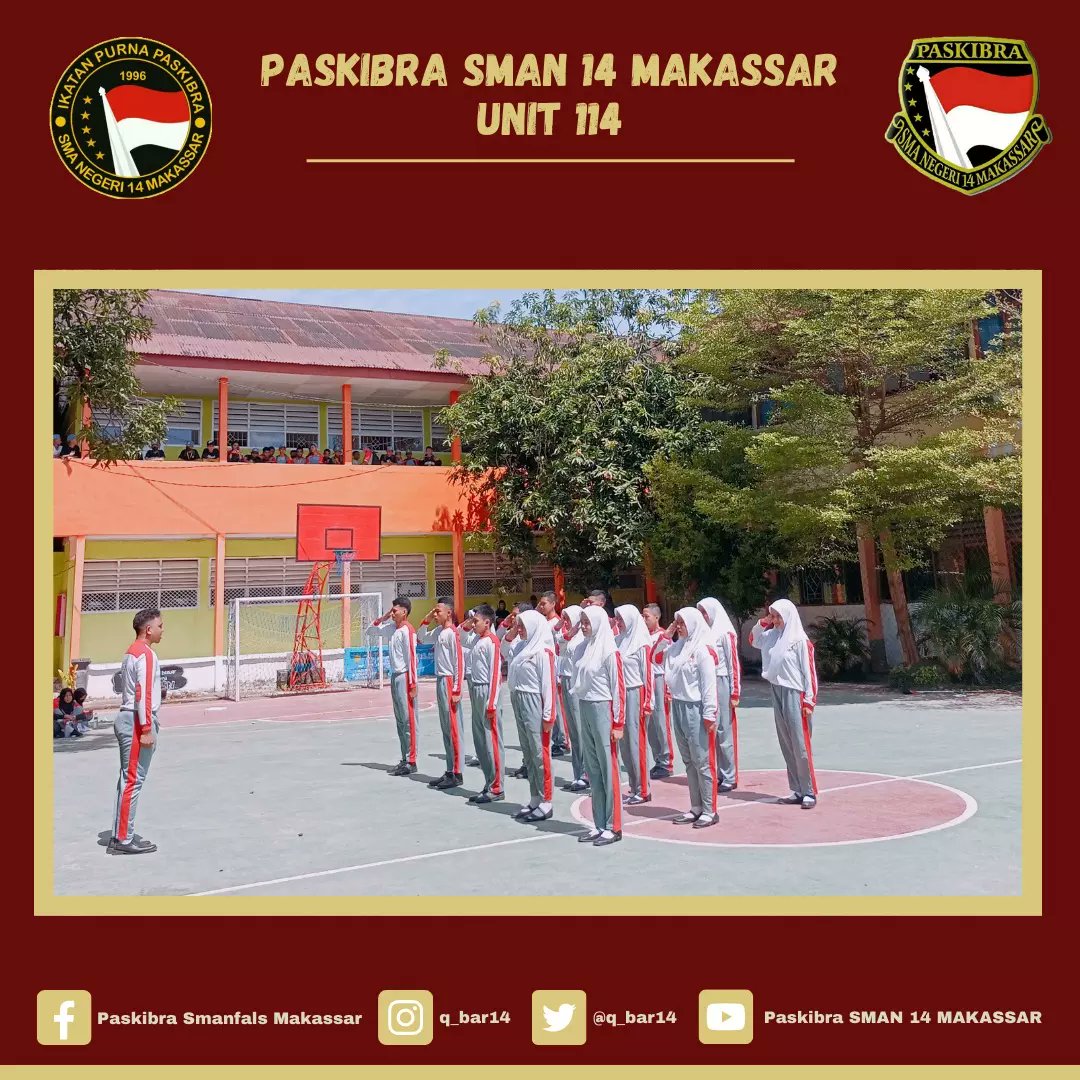 Q_bar114's tweet photo. [PENERIMAAN ANGGOTA BARU]

Assalamualaikum
Telah terlaksana kegiatan PENERIMAAN ANGGOTA BARU PASKIBRA SMAN 14 Makassar periode 2022
Hari/Tanggal   : Sabtu, 16 Juli 2022
Tempat             : SMAN 14 MAKASSAR
Jam                   : 08.00 - 15.00 WITA
Wassalamualaikum 
[Late Post] https://t.co/ns8um5EaQK
