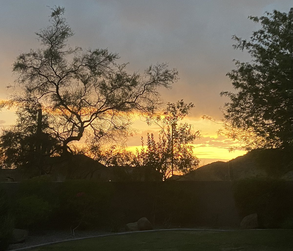 And just like that, the rain stopped. Post “storm” sunset. 
#AZSunset