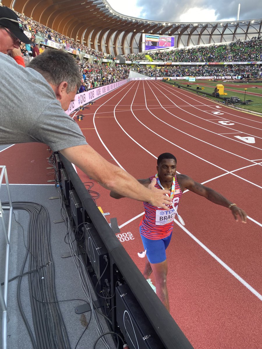 USA goes 1, 2, 3 in the 100 to close out the night. So exciting