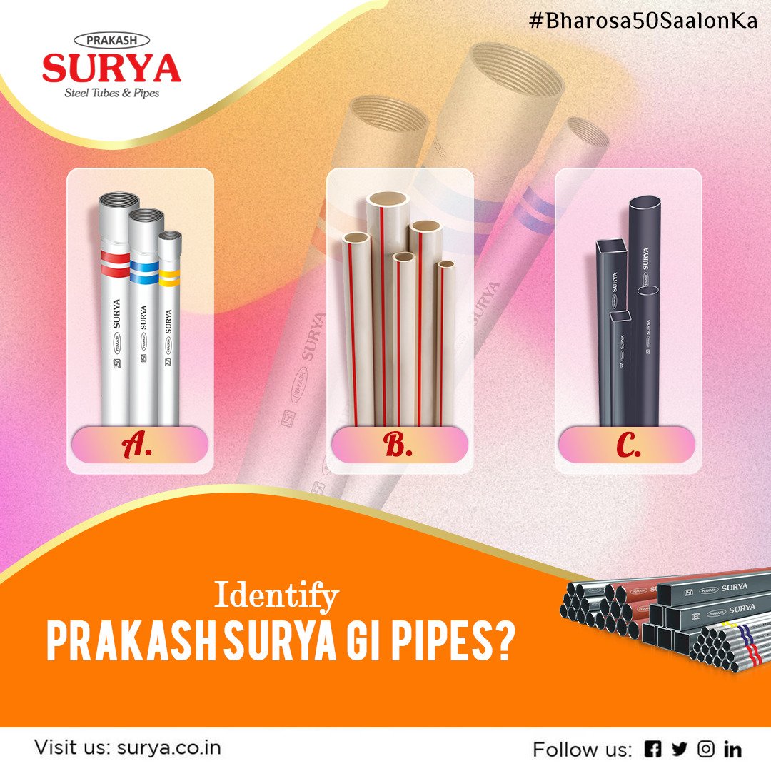SuryaPipes's tweet photo. Tell us in the comment section
#prakashsuryapipes #prakashsurya #prakashsuryasteelpipes #steelpipes #erwpipes #gipipes #holowsections #gppipes #identifythepipe #commentbelow https://t.co/NF5pM025HU