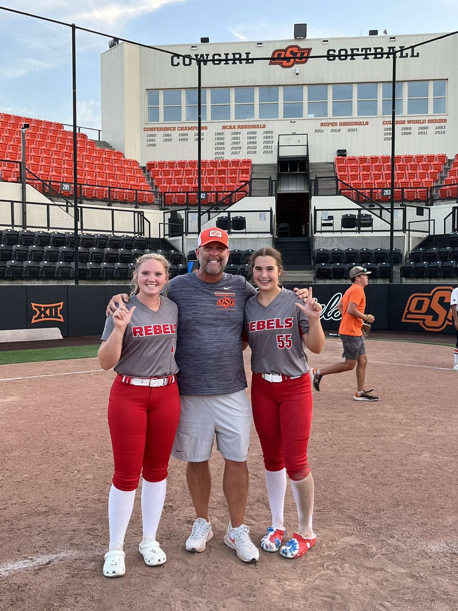 Had a great time at the OSU camp! Got to meet and learn from some amazing players and coaches!! Go cowgirls 🤠 <a href="/OSUcoachG/">Kenny Gajewski</a> <a href="/CowgirlSB/">OSU Cowgirl Softball</a> <a href="/BrevynK55/">Brevyn Kellepouris</a>
