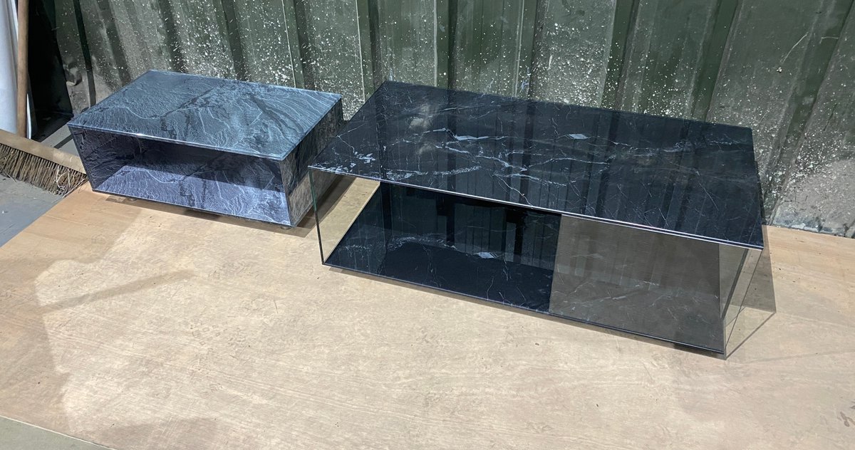 Some prototype printed UV bonded glass furniture. 

#intermac #cnc #toughenedglass #glass #glassworktops #glassbalustrades #balustrades #laminatedglass #toughenedlaminate #glasssplashbacks #splashbacks #showerscreens #smartglass #switchableglass #sentryglass #eva #interlayer