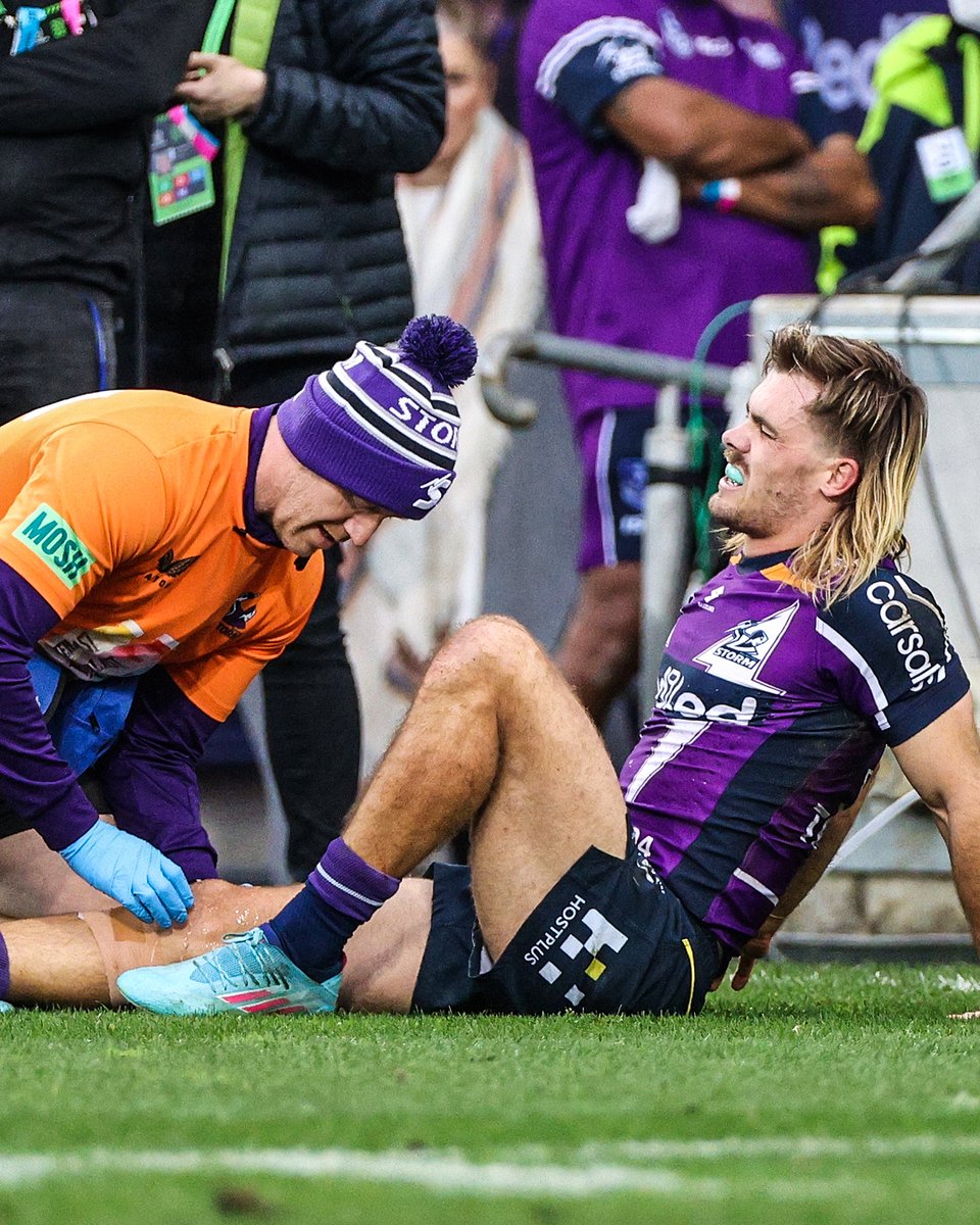 NRL's tweet photo. Craig Bellamy has confirmed Ryan Papenhuyzen will miss the remainder of the season after suffering a serious knee injury 🤕 https://t.co/vE75xpxvGl