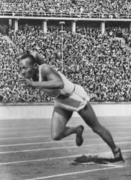 OTD in 1936 Jesse Owen's secured 100m victory - among 4 golds in Berlin Olympics. 
Whilst credited with “single-handedly crushing Hitler’s myth of Aryan supremacy”, the irony of victory in racist Germany was not lost on black athletes returning to US segregation &amp; discrimination.