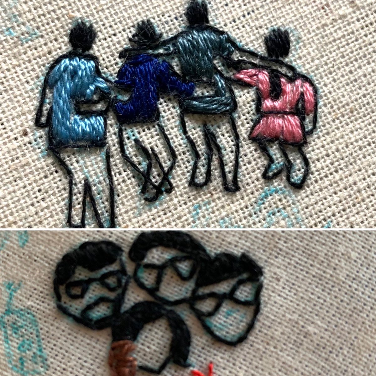 chernozems's tweet photo. Portrait icons from my #embroideryjournal 2022. These are from April and May while I was in Calcutta and Bombay, meeting friends after years.
#embroideryart #sibon #cestsiibon https://t.co/Yg2FtaMR7u