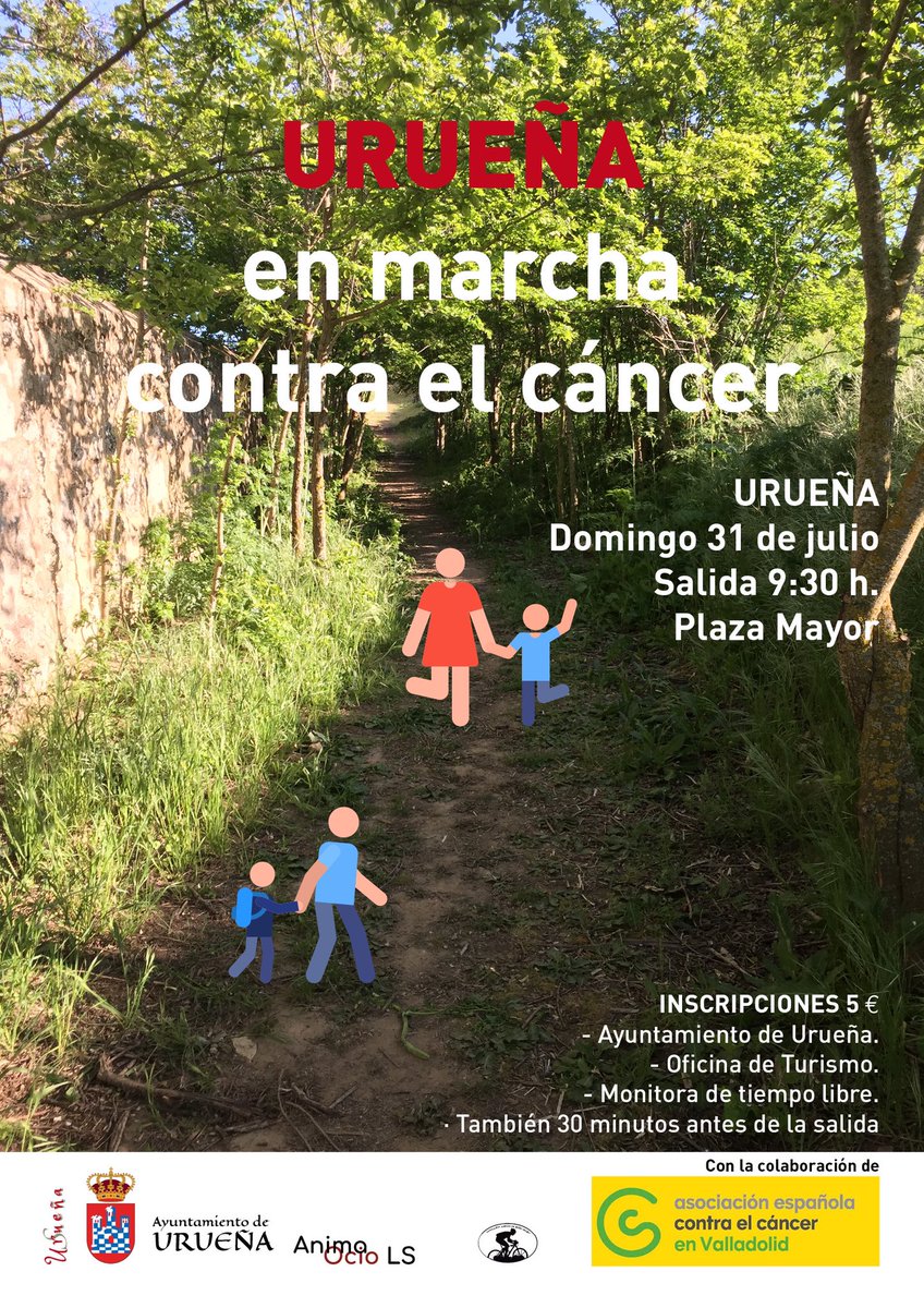 ayto_uruena's tweet photo. Domingo 31 de julio.
Marcha contra el Cáncer.
#urueña https://t.co/lZPsFOOBGV