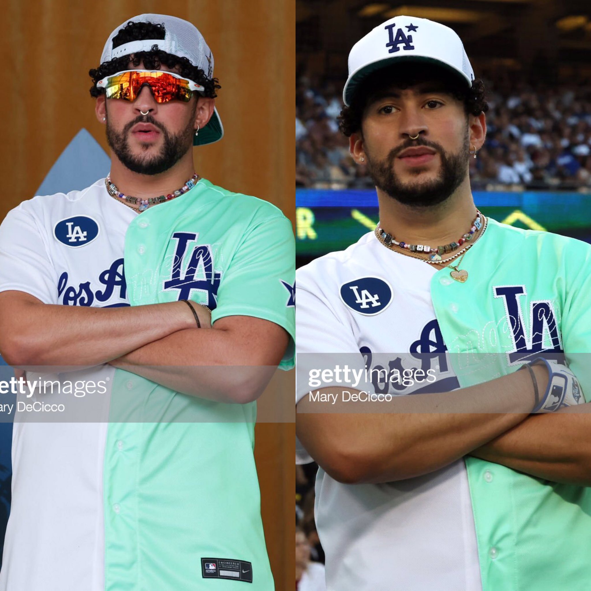 bad bunny in dodger jersey