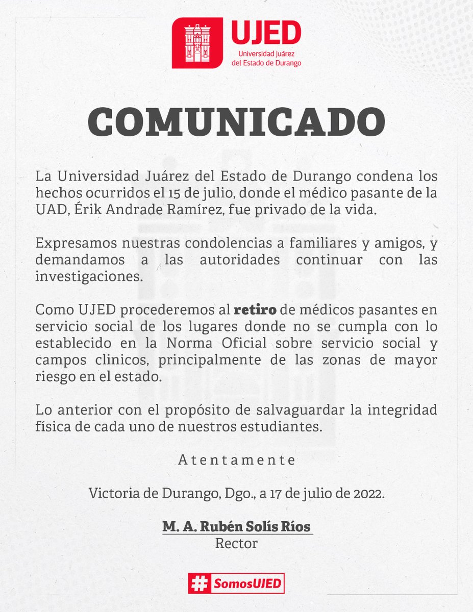 Atento aviso <a href="/UJED_Oficial/">Universidad Juárez del Estado de Durango</a> <a href="/radioUJED/">Radio Universidad</a> <a href="/TelevisionUjed/">Tv UJED Canal 9.1 📺</a>
