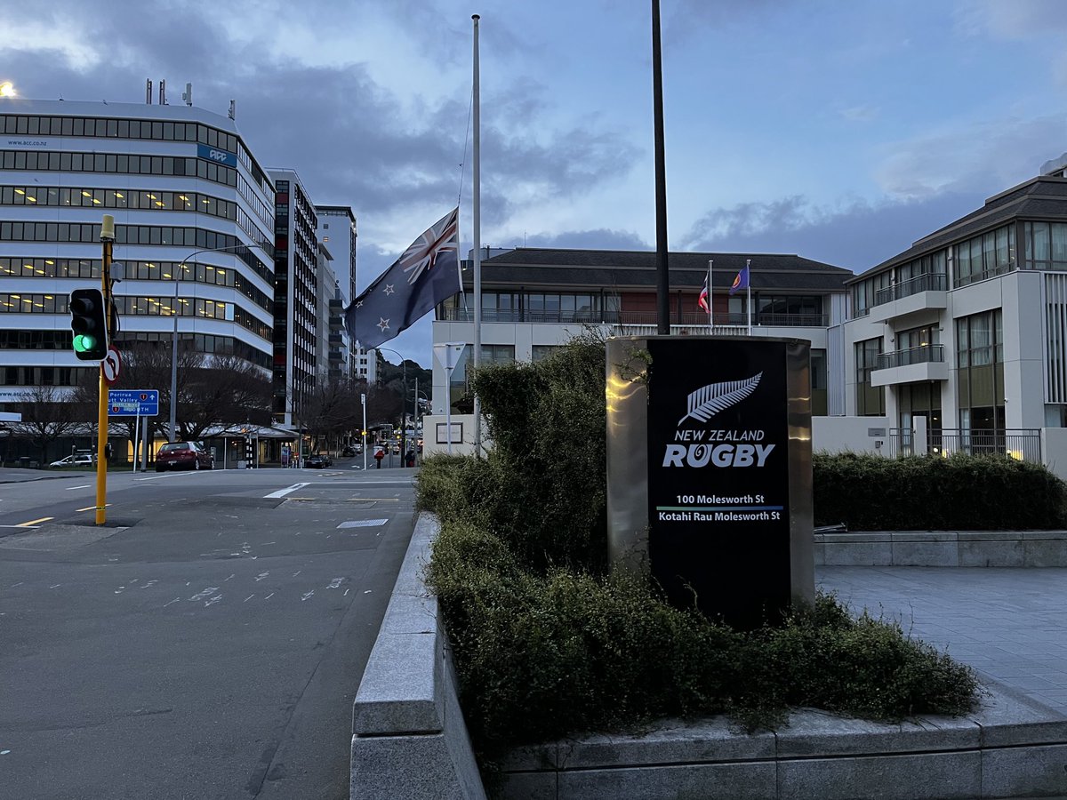 OllieRitchie1's tweet photo. Someone has lowered the flag outside NZR to half-mast.. https://t.co/Vma7PPM3Yz