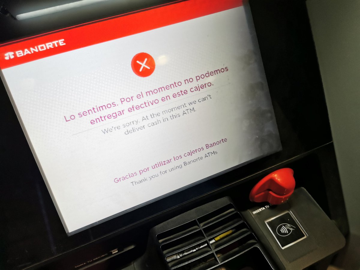 3LMetichon's tweet photo. 3 sucursales, más de 15 cajeros @Banorte_mx  y ni uno solo, con servicio!
Y no es de hoy, es de siempre!
De puras comisiones son +$200 pesitos, + gasolina y sobre todo Tiempo!!
Definitivamente nos movemos con nómina a @heybanco https://t.co/JhvqRkuDTL