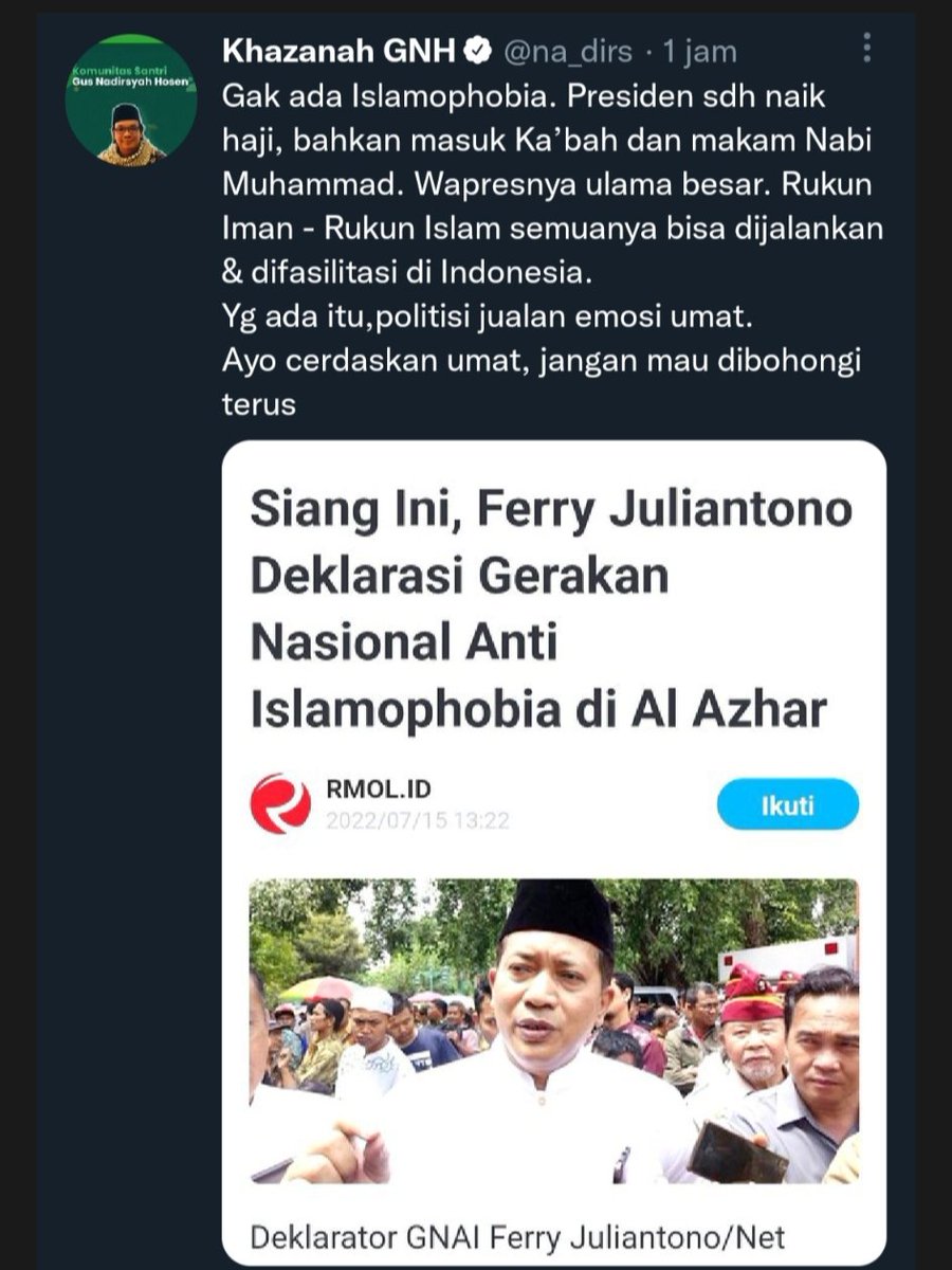 Gk ada islamophobia, yg ada kadrunphobia... Btul...?