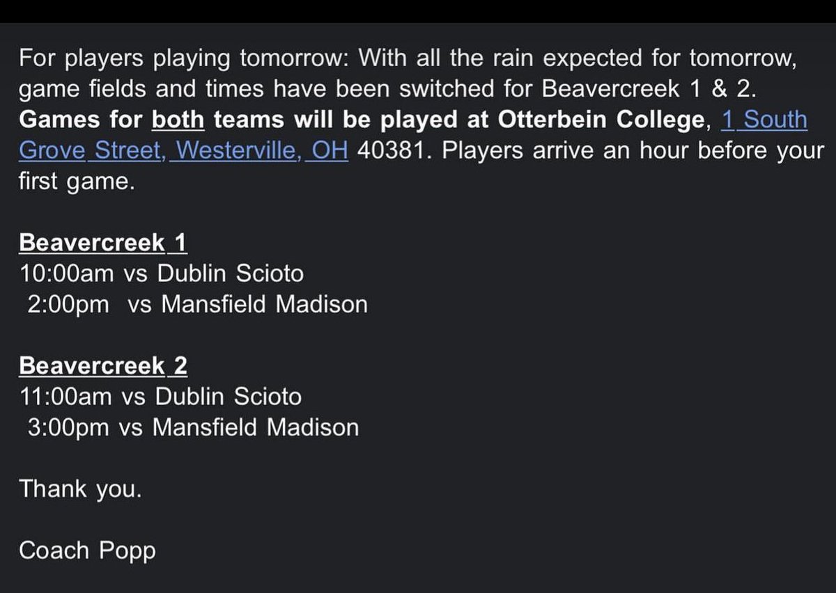 Girls soccer update