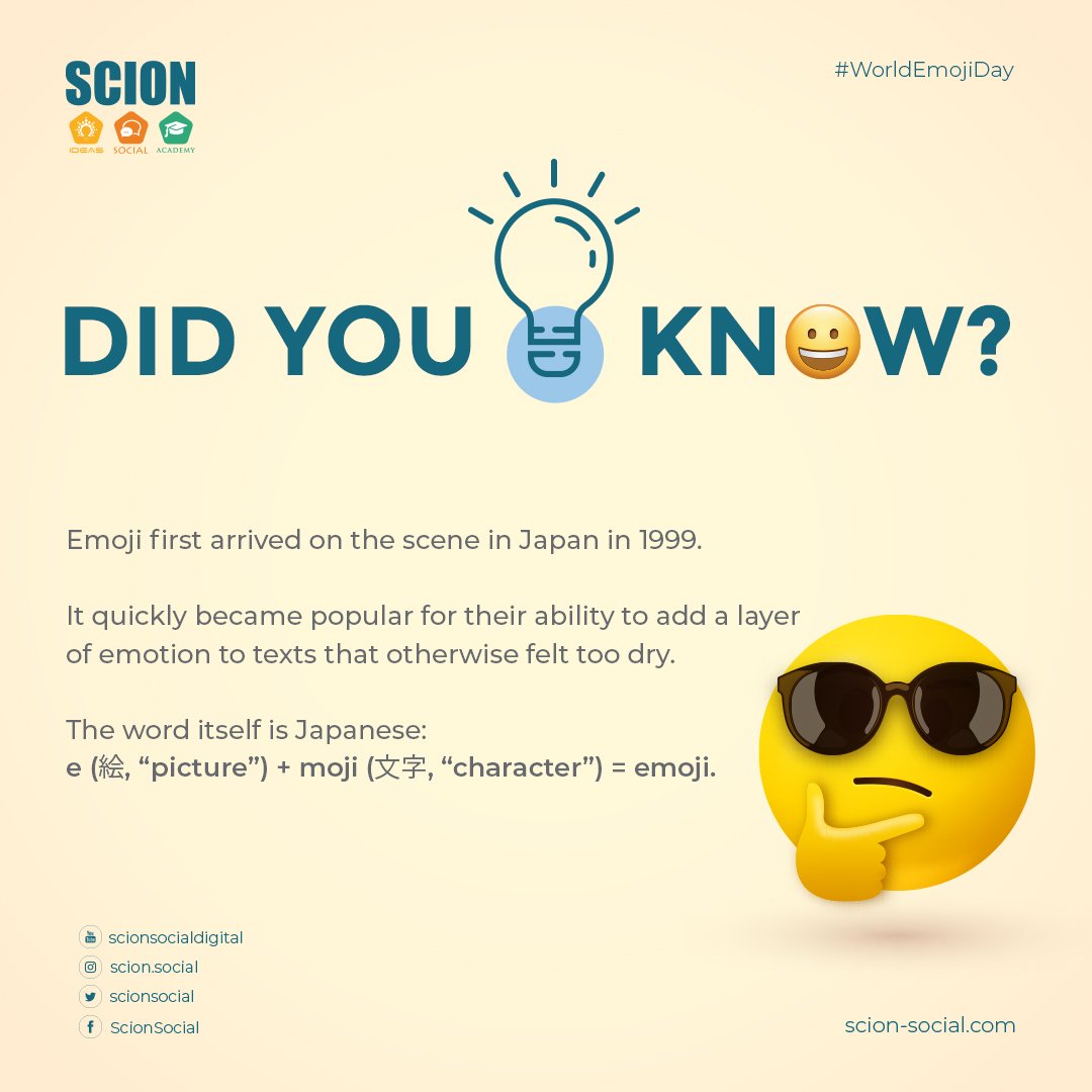 scionsocial's tweet image. Be thankful that emojis came into existence and saved you the effort of typing the lengthy replies to all those forwards which are drab. 

Happy World Emoji Day 2022!

#WorldEmojiDay #Emoticons #ScionSocial #RideTheDigitalWave
