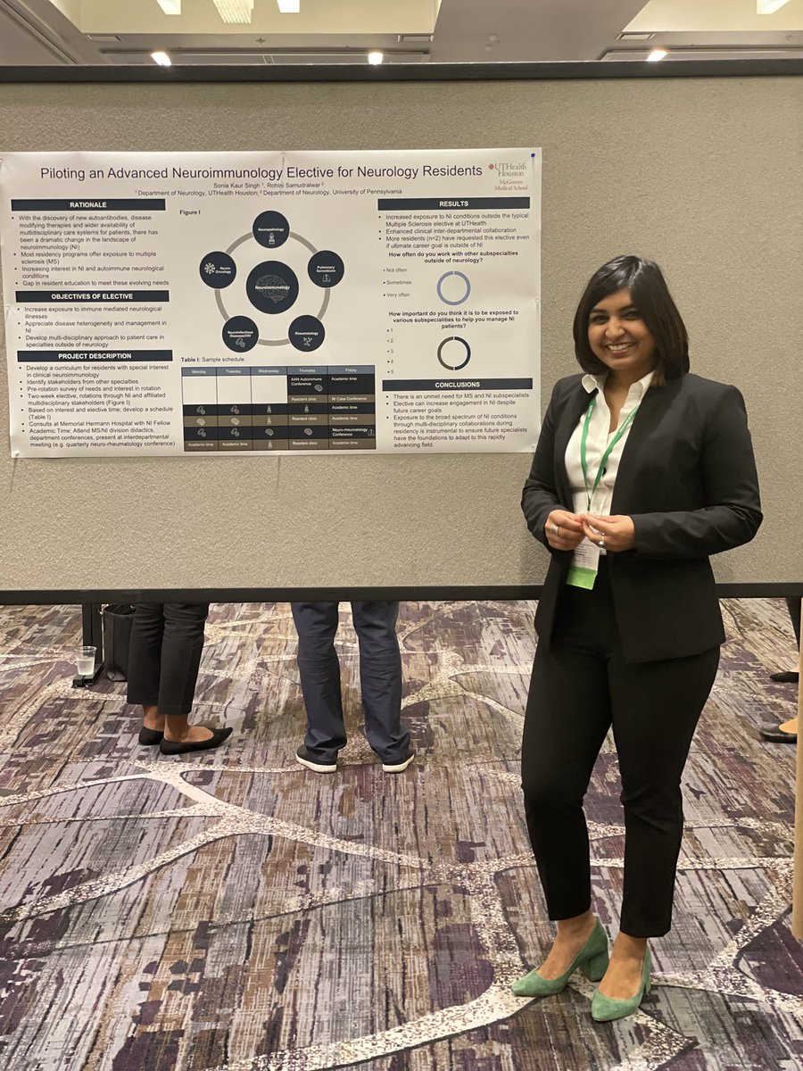 suurbil's tweet photo. Great poster presentations by our faculty Paunel Agyei and PGY3 resident @SoniaKaur_Singh at the AAN Summer/Neuroimmunology conference👏🏼👏🏼👏🏼@AANMember @UTHealth_Neuro @RSamudralwar https://t.co/13X2uCx1XF