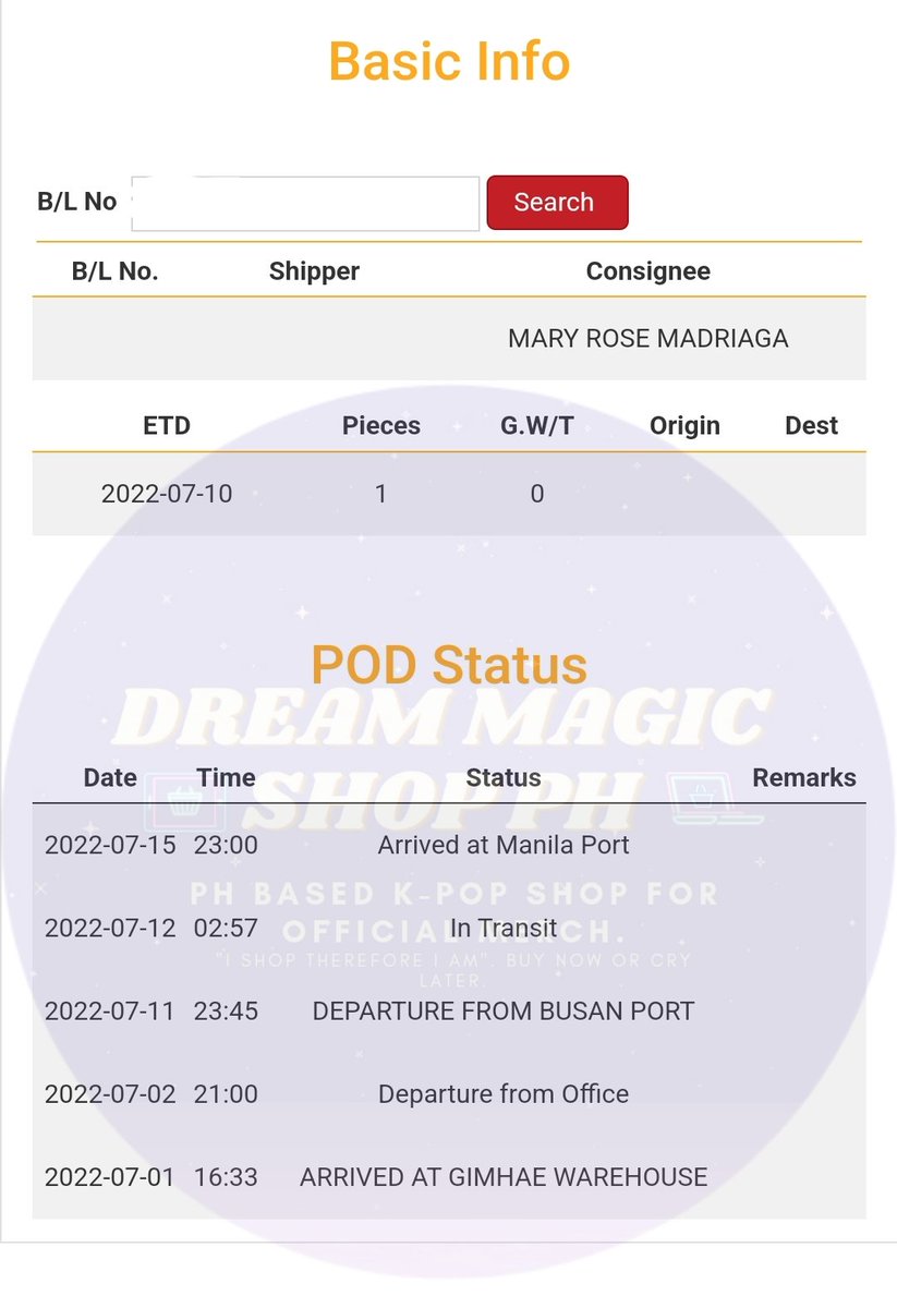 DreamMagicShop's tweet photo. #DreamMagicShopUpdate
๐ฆ box update!
Arrived in manila port as of today june 17. We'll be still waiting for their next updates https://t.co/nEmTGwyCCN