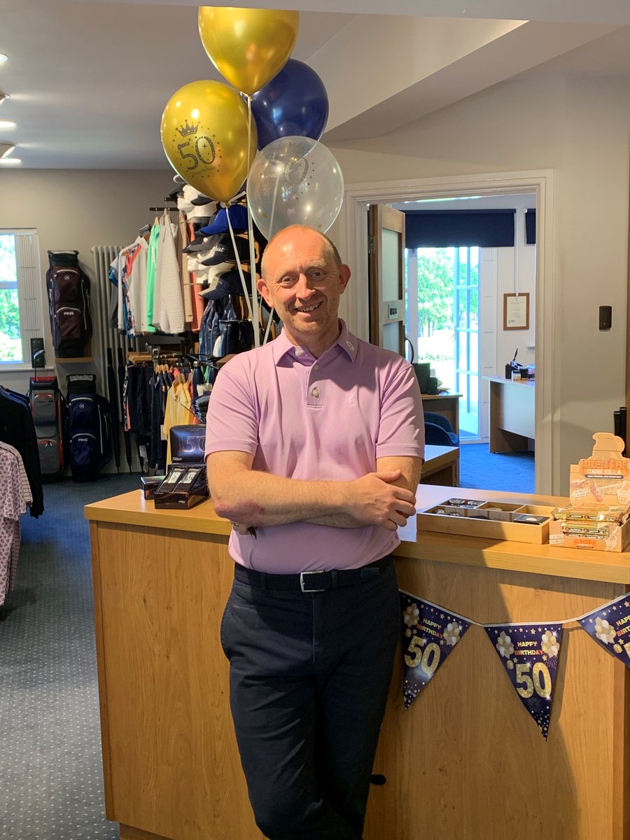 He doesn't look a day over 40 never mind 50 - Happy Birthday Anthony.  We hope you and your family enjoy your birthday celebrations - best wishes from all the team and members of LAGC 
<a href="/LAGCClubShop/">Little Aston Club Shop</a> #celebrations #happybirthday