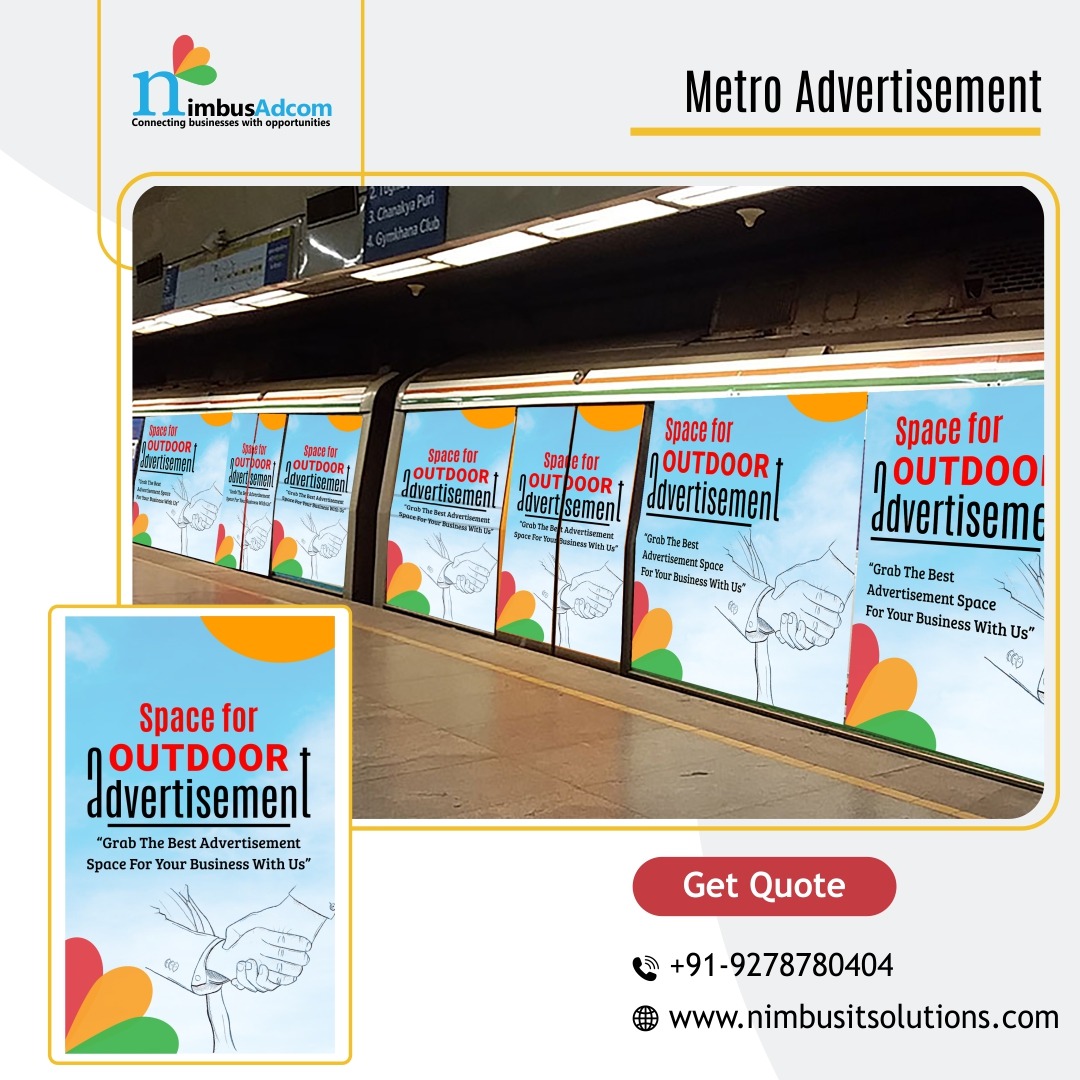 NimbusAdcom's tweet photo. Metro Advertisement is an effective advertising medium to capture the attention of audience.
You can reach out large number of audience with Metro Advertisement.
Connect with us today: +91-9278780404
#Nimbusadcom  #metroadvertisement  #metroads #outdooradvertising https://t.co/bryefgHIf7