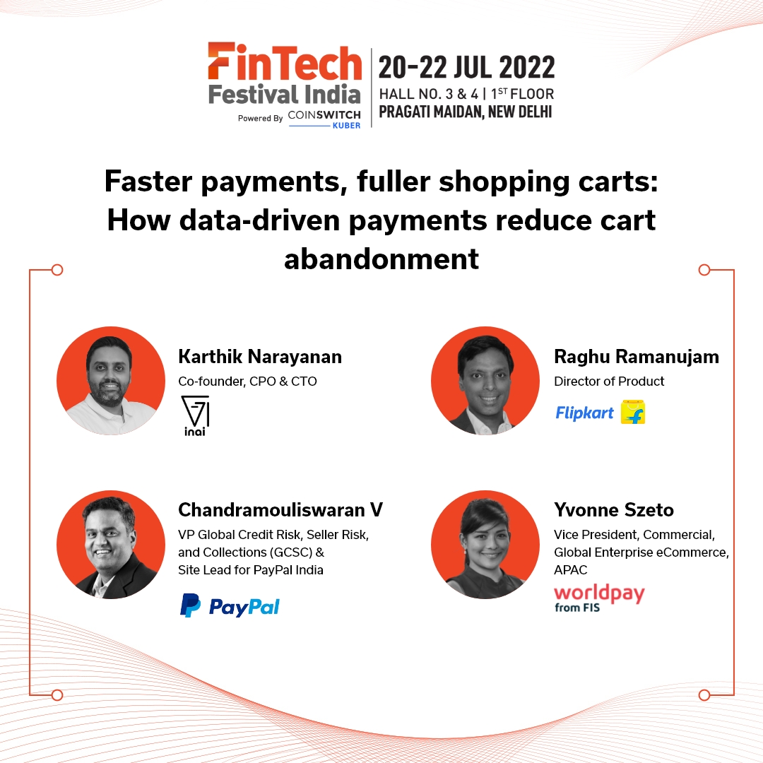 Our panellists are geared up to offer their insights on the topic “Faster payments, fuller shopping carts: How data-driven payments reduce cart abandonment” 

Catch them Live on 21st July 2022 at 12:35 PM IST.

Get your passes today: bit.ly/3Rdb4Zk
#fintechfestivalIndia