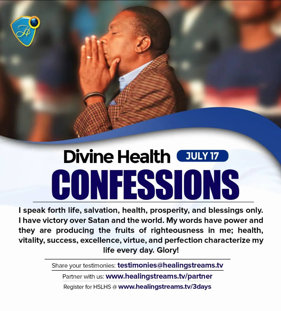 HSTV_'s tweet photo. I speak forth life, salvation ,health, prosperity, and blessings only.
Hallelujah!
Listen to our podcast on https://t.co/BwBCCY5Rki
#HealingStreamsTV
#DailyHealthConfession
#ChristJesus
#PastorChris
#HSLHS https://t.co/DkKa7LVhGI
