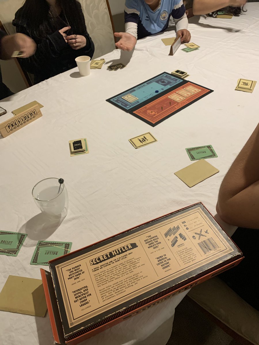 vanweringh's tweet photo. This is a fun game, useful for some #historyclasses. It involves chance, politics, subterfuge and some #backstairsintrigue. it’s called “Secret H*tl*r”. #historyteacher https://t.co/WMueMzUoo2