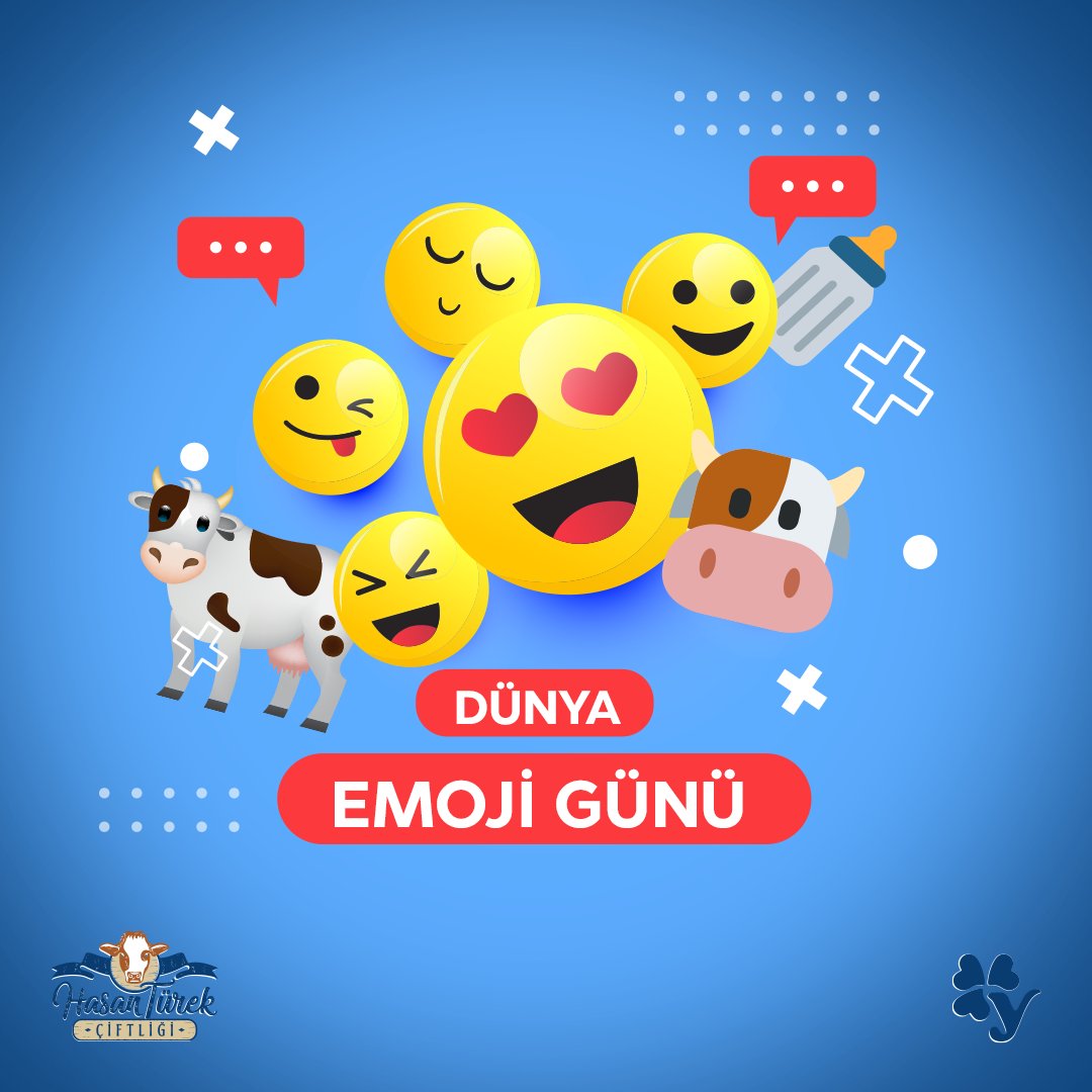Sevdiklerimize bolca pozitif emoji göndereceğimiz harika bir gün olsun! Emoji Günü kutlu olsun. 🥰🥳 #dünyaemojigünü #hasantürekçiftliği