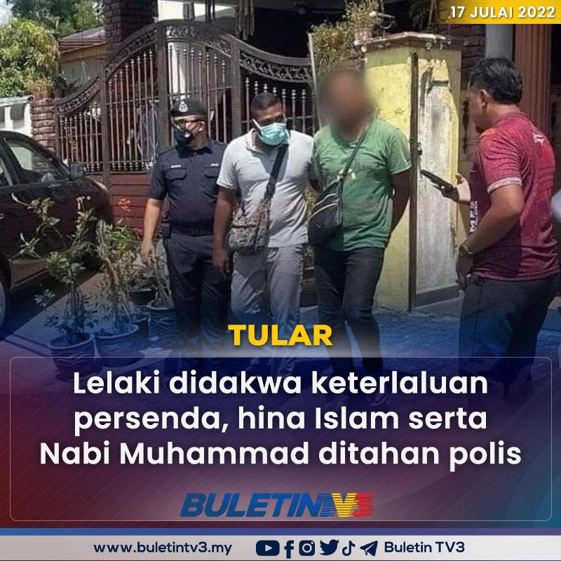 BuletinTV3's tweet image. TULAR | Selepas tular wanita menghina Islam ketika persembahan di kelab komedi, terbaharu seorang lelaki pula ditahan polis selepas dikatakan melakukan perbuatan sama menerusi rakaman video di media sosial.

Artikel penuh di: buletintv3.my/jenayah/lelaki…