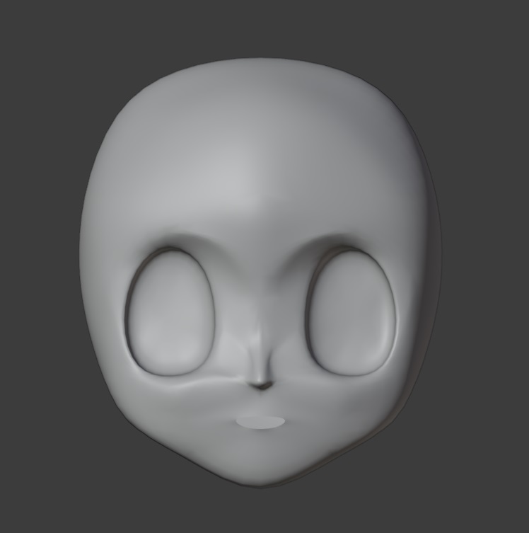 jwnpwee's tweet photo. #blender とあるキャラクターをモデリング中（顔だけ） https://t.co/Q2Uoa4QAZ0