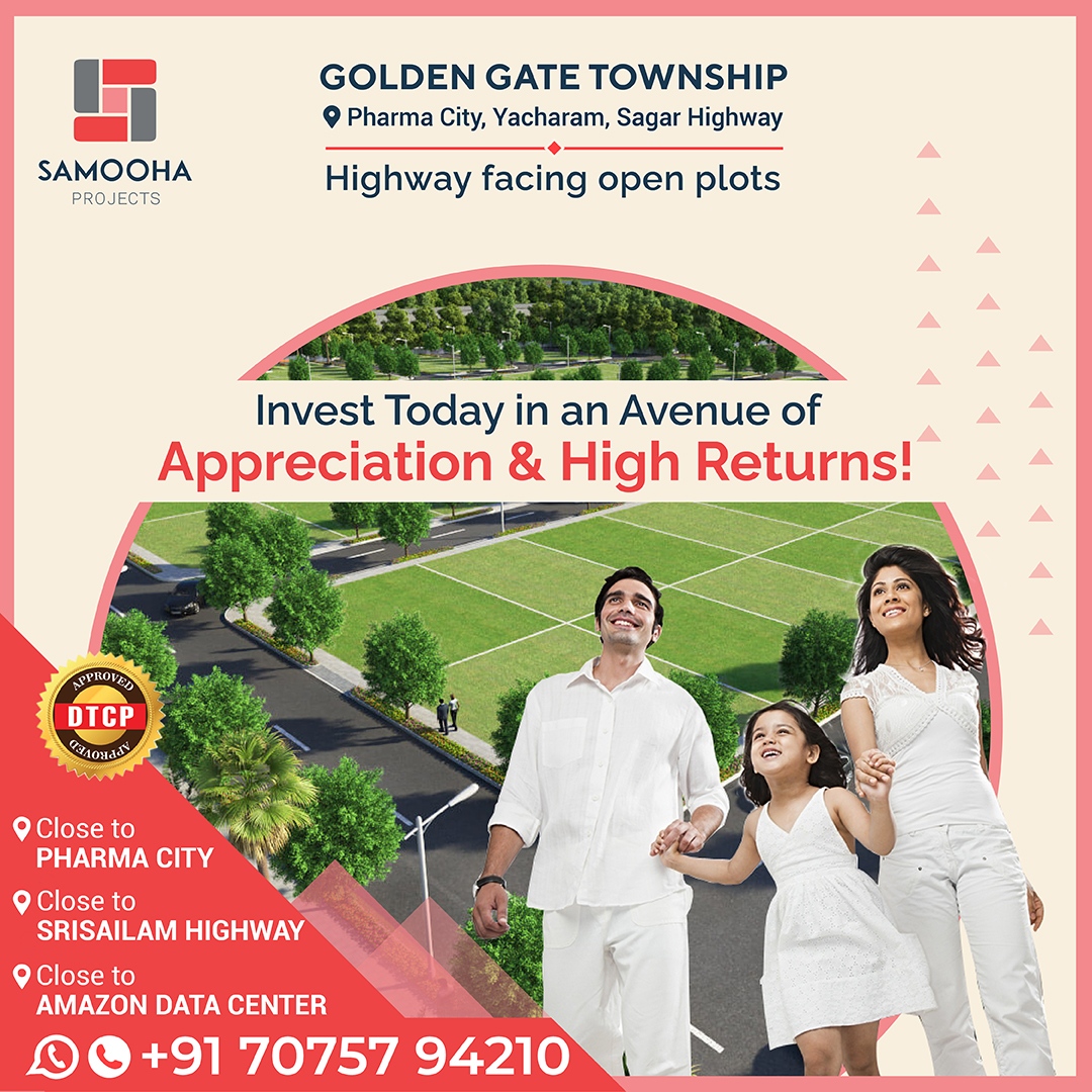 Samooha Golden Gate Township - Strategically located in the most rapidly growing location in Hyderabad, near Pharma City and the International Airport. ⁠Reach out to us on:⁠ Mobile: +91-7075794210⁠

#samoohaprojects #plotteddevelopment #realestateinvesting #RealEstateHyderabad