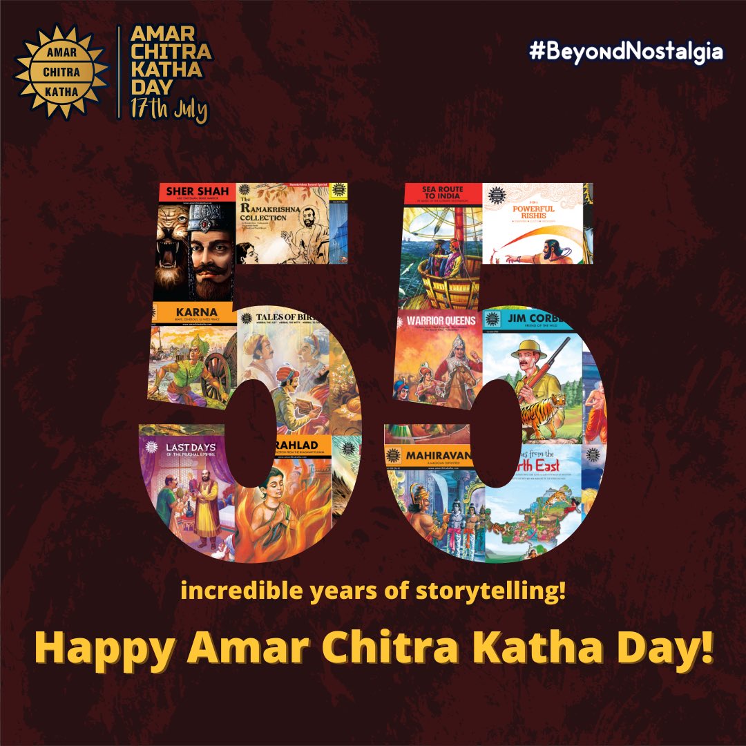 ACKComics's tweet photo. Happy Amar Chitra Katha Day! 

#AmarChitraKatha #ACK #ACKComics #AmarChitraKathaDay #55yearsofAmarChitraKatha #BeyondNostalgia 
#HappyAmarChitraKathaDay #UnclePai https://t.co/1bzpIf3hsY