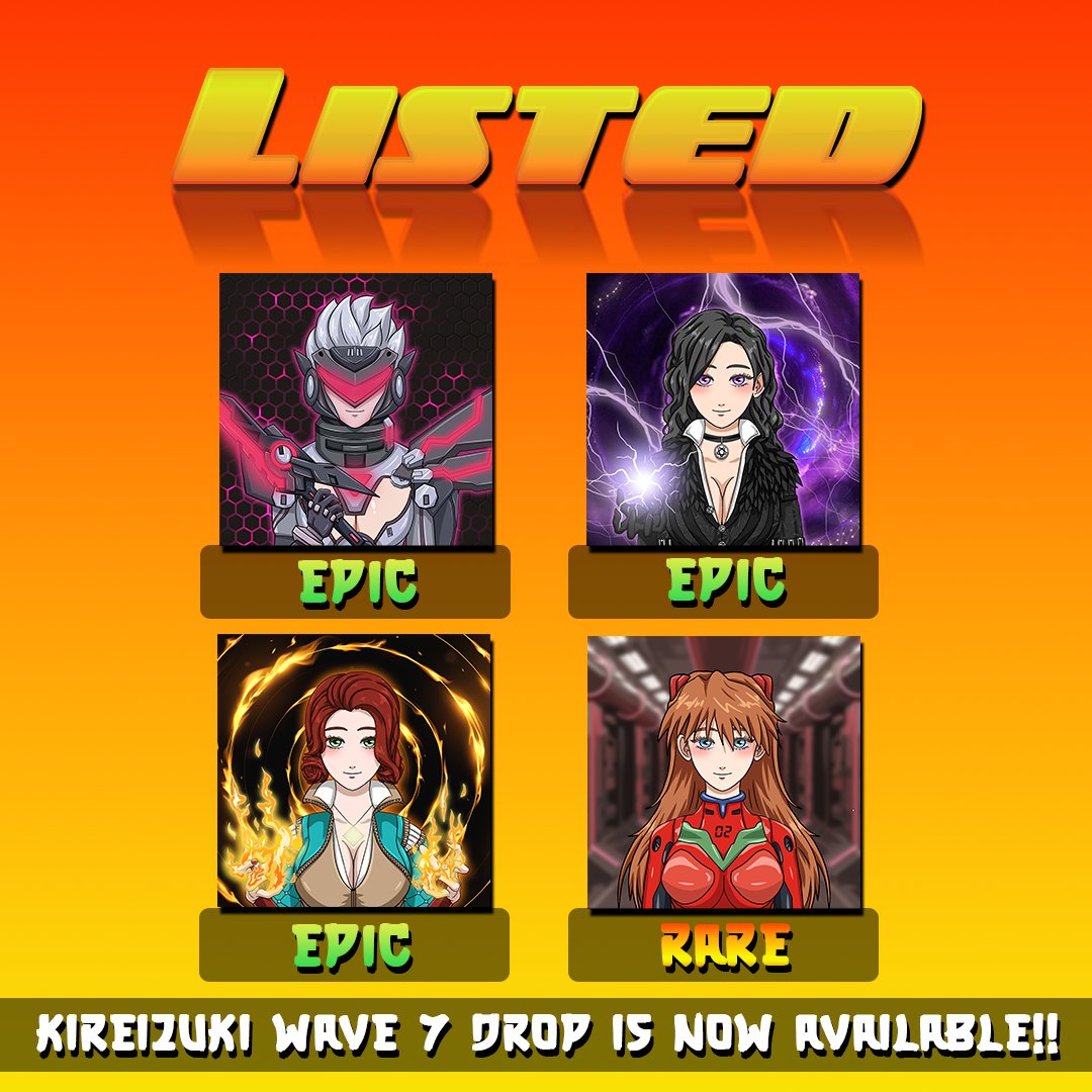 Kireizuki wave 7 is now available!! This is also the first drop for phase 2😍
Grab yours now, Selling out fast! 🚀🚀🔥🔥

Link : opensea.io/collection/kir…

#NFTcollectors #NFTcommunity #Opensea #polygon #NFT #NFTs #NFTproject #NFTdrop #NFTartist #NFTJPN #NFT宣伝枠 #nft買います