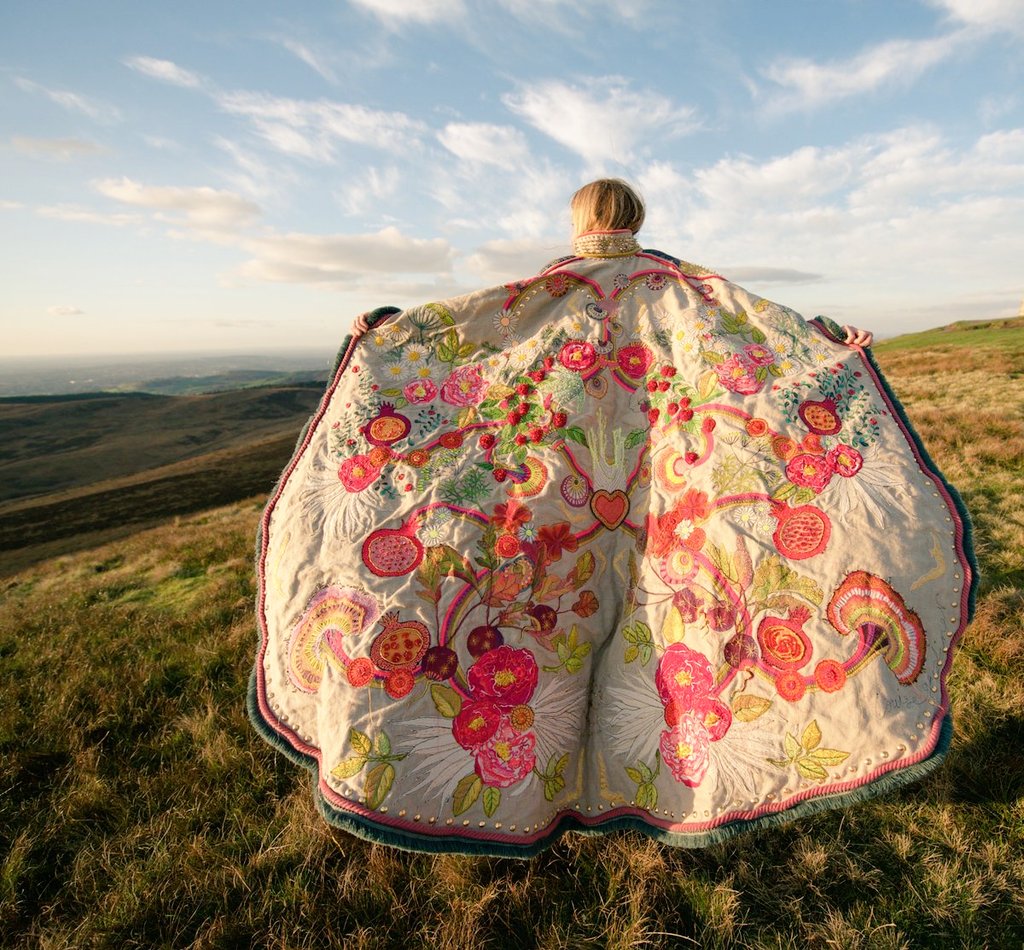 'Cape of Empowerment' by UK textike artist Louise Gardiner #UnravellingWomensArt