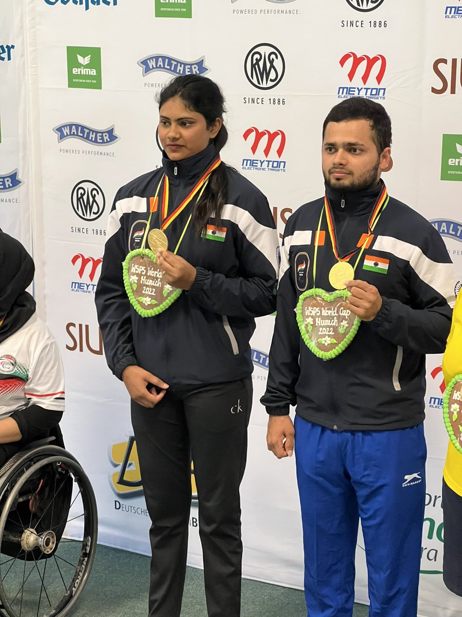 Rubina Francis (@rubina_ply) on Twitter photo Won Gold 🥇Medal in P6 - 10m Air Pistol Mixed Team SH1 Event
<a href="/OGQ_India/">OGQ</a> <a href="/IndiaSports/">Dept of Sports MYAS</a> <a href="/DGSAI/">DG, SAI</a> <a href="/SAI_KSSRDelhi/">SAI_KSSR Delhi</a> <a href="/CMMadhyaPradesh/">Chief Minister, MP</a> <a href="/PIBBhopal/">PIB in MP</a> <a href="/dsywmpofficial/">Directorate of Sports MP</a> <a href="/DSYWMP/">Director, DSYW (Madhya Pradesh)</a> <a href="/MP_DSYW/">Sports and Youth Welfare Department, MP</a> <a href="/JansamparkMP/">Jansampark MP</a> <a href="/ChouhanShivraj/">Shivraj Singh Chouhan</a> <a href="/socialwelfaremp/">Social Justice and Disabled Welfare Department,MP</a> Won Gold 🥇Medal in P6 - 10m Air Pistol Mixed Team SH1 Event
<a href="/OGQ_India/">OGQ</a> <a href="/IndiaSports/">Dept of Sports MYAS</a> <a href="/DGSAI/">DG, SAI</a> <a href="/SAI_KSSRDelhi/">SAI_KSSR Delhi</a> <a href="/CMMadhyaPradesh/">Chief Minister, MP</a> <a href="/PIBBhopal/">PIB in MP</a> <a href="/dsywmpofficial/">Directorate of Sports MP</a> <a href="/DSYWMP/">Director, DSYW (Madhya Pradesh)</a> <a href="/MP_DSYW/">Sports and Youth Welfare Department, MP</a> <a href="/JansamparkMP/">Jansampark MP</a> <a href="/ChouhanShivraj/">Shivraj Singh Chouhan</a> <a href="/socialwelfaremp/">Social Justice and Disabled Welfare Department,MP</a>