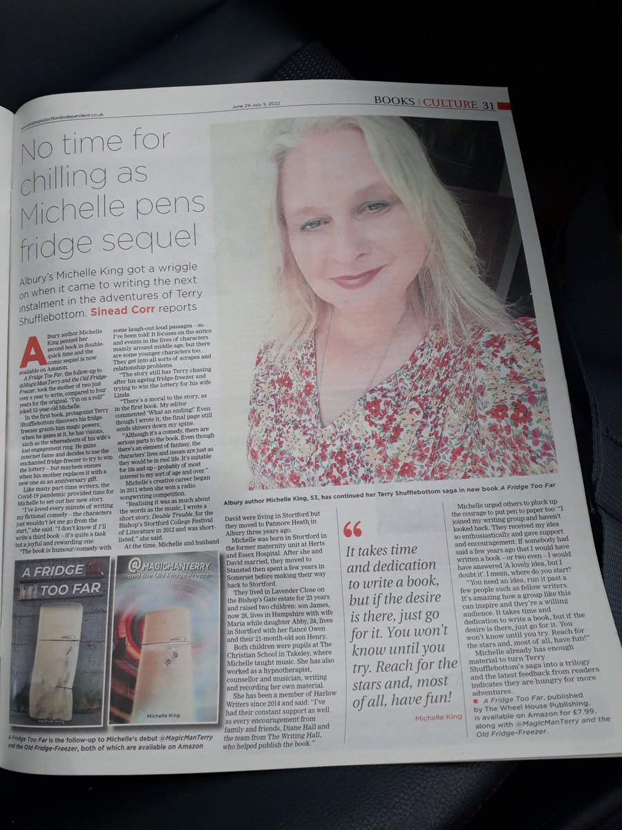 MichelleKMusic's tweet photo. Thrilled to see this lovely article in the paper about my sequel novel A Fridge Too Far. https://t.co/zNlClNOCTk