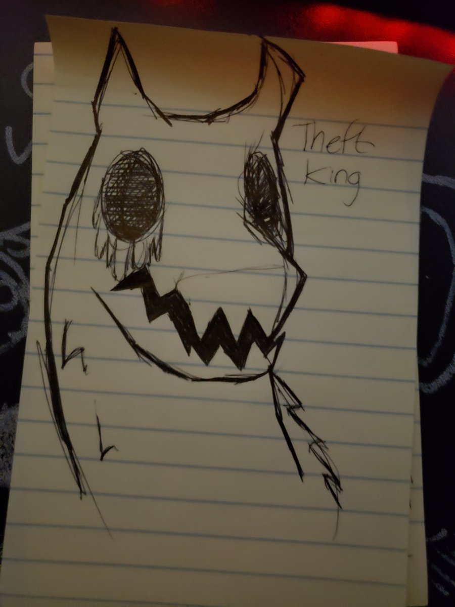 WerewolfJester's tweet image. Nothing like doodling while listening to some twitch, to process good emotions. Anyway, look at dis goober #antithefttracking