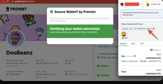 PSA, do not sign any approvals on @PREMINT_NFT, for any collection rn. Their website is compromised, please head to revoke . cash now! 🚨 Spread the word, many have been drained...