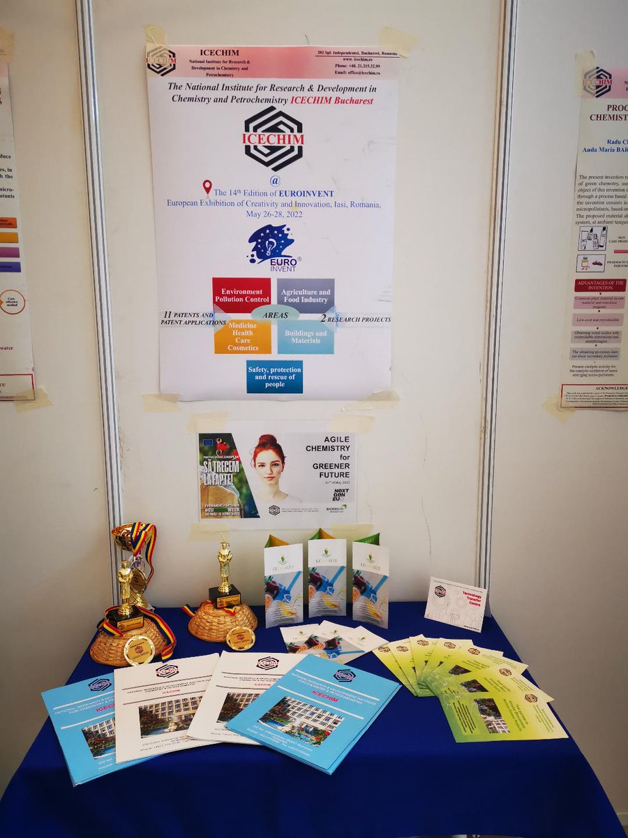 EmNanoICECHIM's tweet photo. Our group was present at #EUROINVENT 2022 with four patent applications, receiving three gold medals, one silver medal, and several awards from the participating entities!
#research, #patents, #inventions, #inventionexhibition, #euroinvent https://t.co/v51bbbRx5H