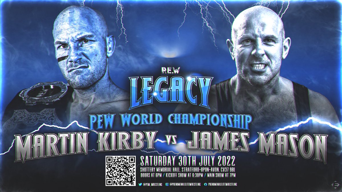 PEW_wrestling's tweet photo. We can’t believe that this is the FIRST TIME EVER these two British Legends will be going at it one on one! @MKirbyProEgo defends his World Title against @Ukjamesmason 

You don’t want to miss this one! Get your tickets here- 

https://t.co/0S6o3Oj3oQ

#britishwrestling https://t.co/t8gNNENJhg
