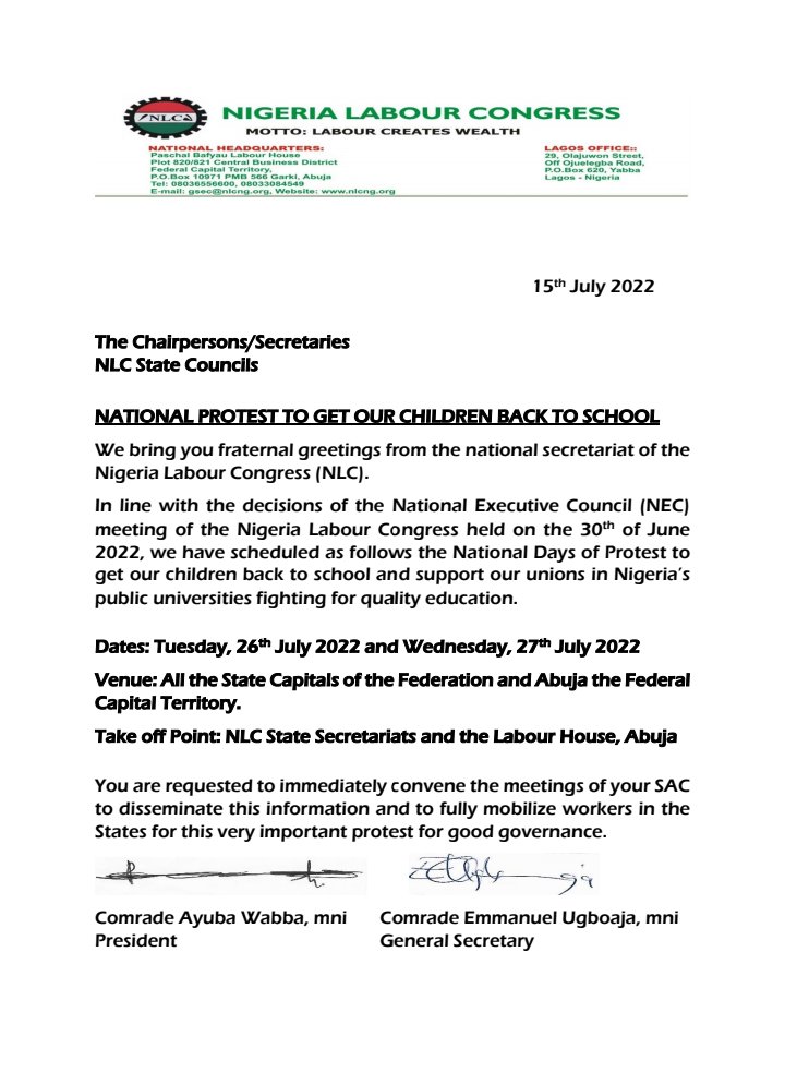NATIONAL PROTEST TO GET OUR CHILDREN BACK TO SCHOOL, ENOUGH IS ENOUGH!!!!!