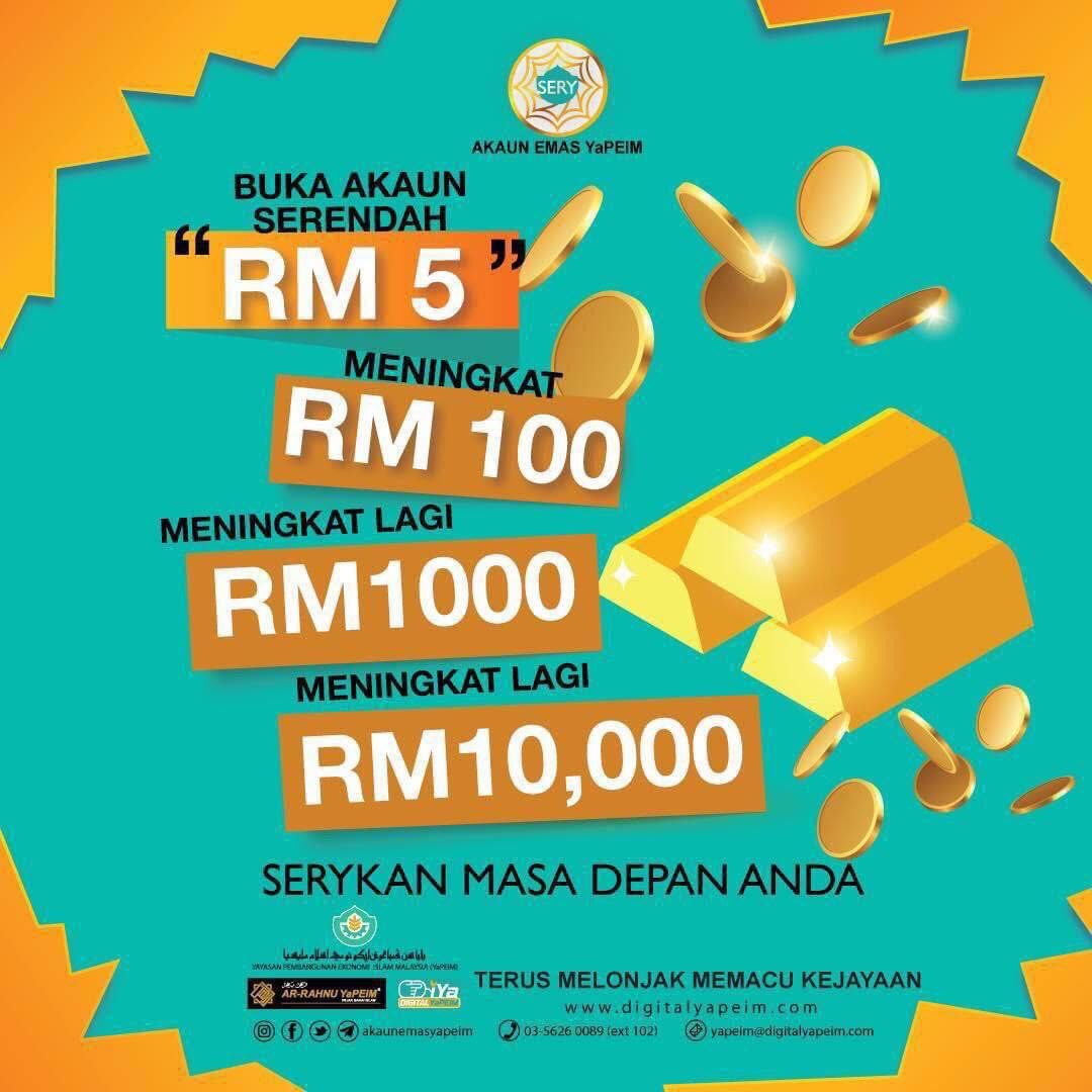 YAPEIM_Official's tweet photo. Berjinak-jinak dengan gram yang kecil..

Untuk yang baru nak mula menyimpan emas, mulakan dengan berat gram yang kecil terlebih dahulu, bila ada lebihan tunai, tambah &amp; tambah berat gram emas gram..

JOM! Daftar Akaun Emas YaPEIM (SERY).. 
https://t.co/94OCRddvcH

#YaPEIM https://t.co/jqo6ZXSoya