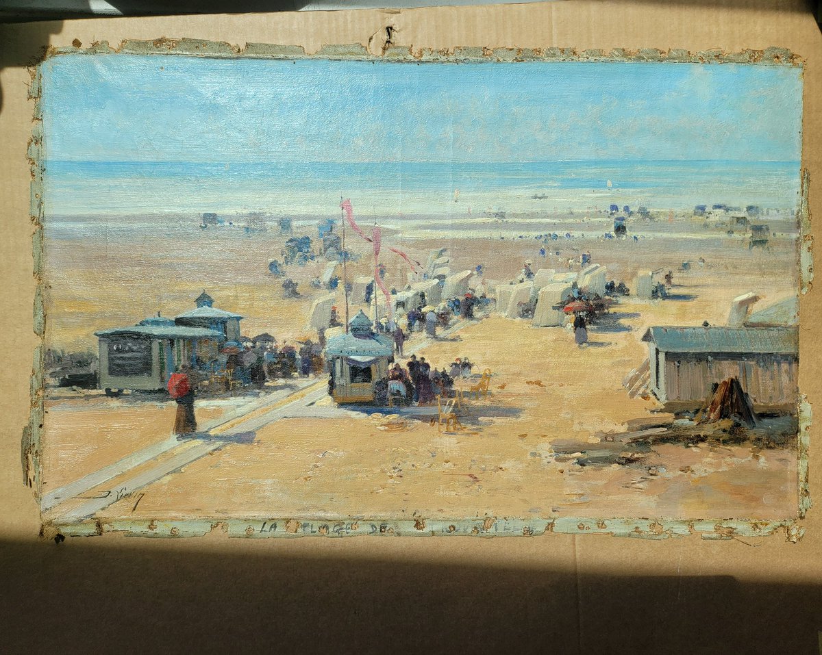 Work in progress with this exceptional Eugene Galien Laloue. Arguably too good to be by this artist, deserves a better name. Now, do we put this in the family private collection or do we sell it? 🤔
#laloue
#eugenegallienlaloue
#beachscene
#beachhuts
#impressionism
#artdealer