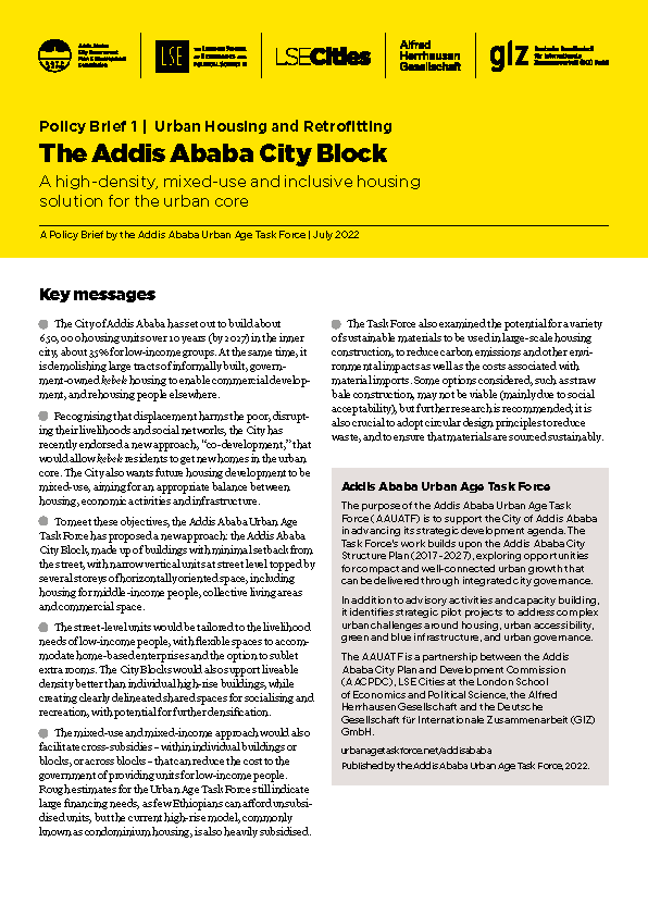 LSECities's tweet photo. The Addis Ababa City Block a new concept for housing development in the Ethiopian capital by architect Elias Yitbarek Alemayehu.
One of the strategic pilots proposed by the Addis Ababa #UrbanAgeTaskForce.
🟡 New #PolicyBrief on https://t.co/iELNBPYi2L https://t.co/DCwXyBCoEc