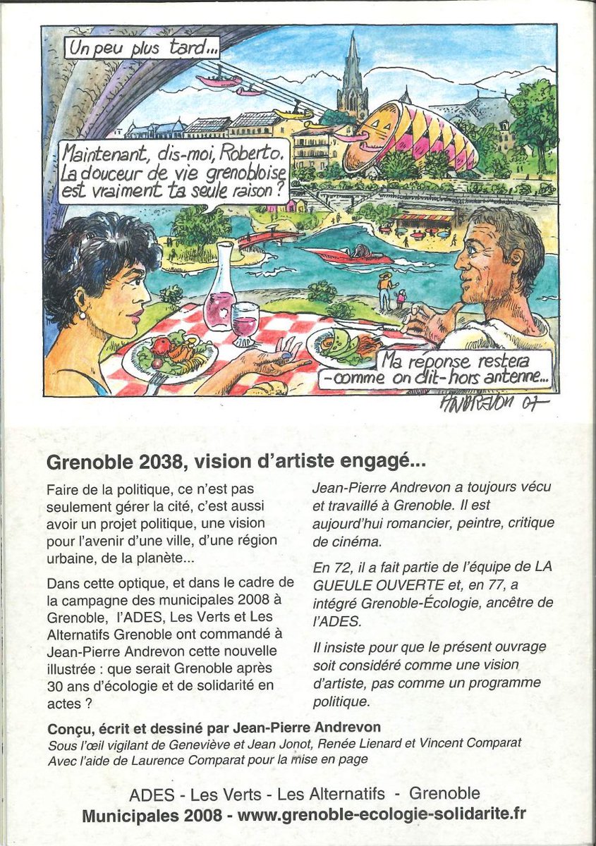 abkgrenoble's tweet photo. Lors de la campagne des élections municipales 2008, l'écrivain Jean-Pierre Andrevon https://t.co/46glLqNyM8 imaginait #Grenoble en 2038 : une nouvelle richement illustrée, une certaine vision d'un #futur désirable, dispo depuis le site de l'@ADESGrenoble 👉https://t.co/qH5lhwyEK8 https://t.co/7eTy4gi2jJ