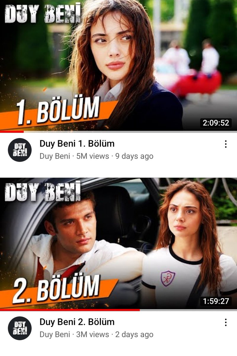 huyde12's tweet photo. #DuyBeni'nin Youtube'da ilk bölümü 5 milyon 2. bölümü ise 3 milyon izlenmeyi geçti 💥 https://t.co/K5baIMrSsP