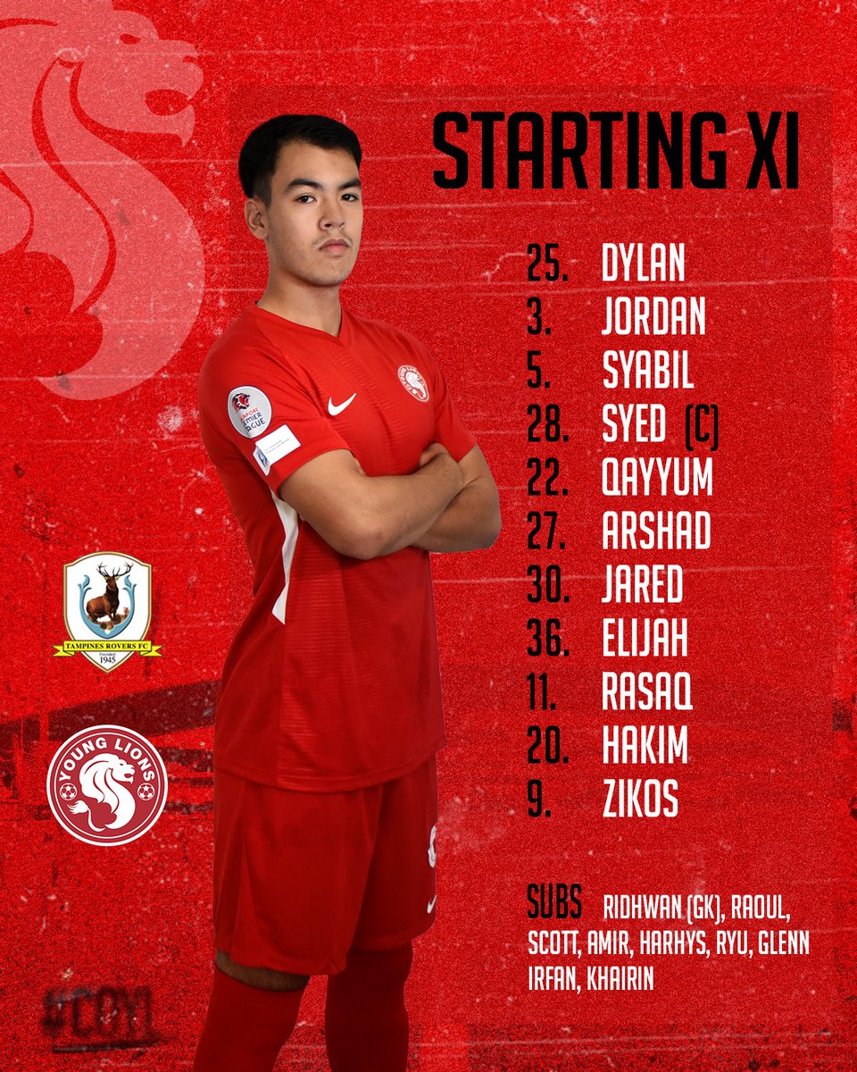yglions's tweet photo. Your team to face Tampines live from OTH! 🦁
#coyl #YoungLions #TRYL https://t.co/aSYFtUQwUp