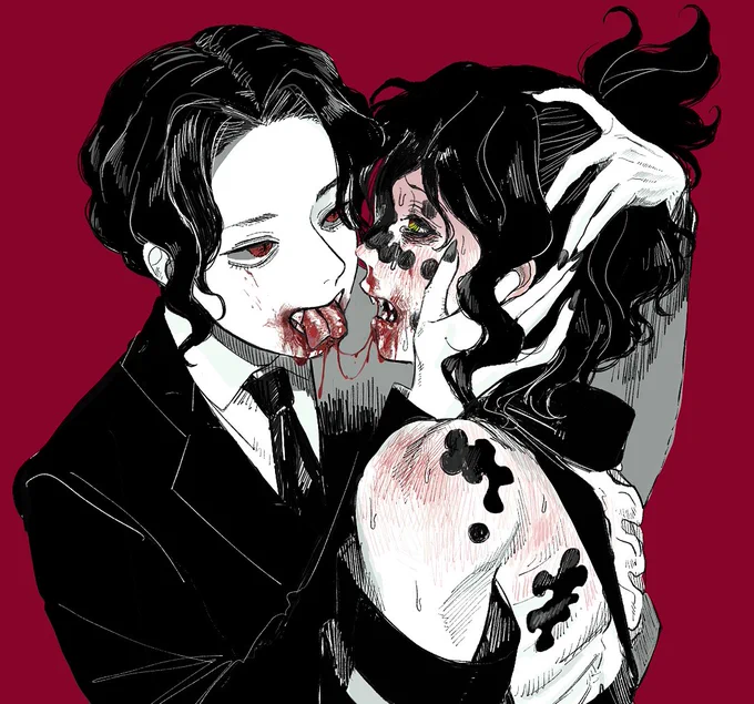 むざ妓です!舌噛みちぎっているのでセンシティブ設定… 
