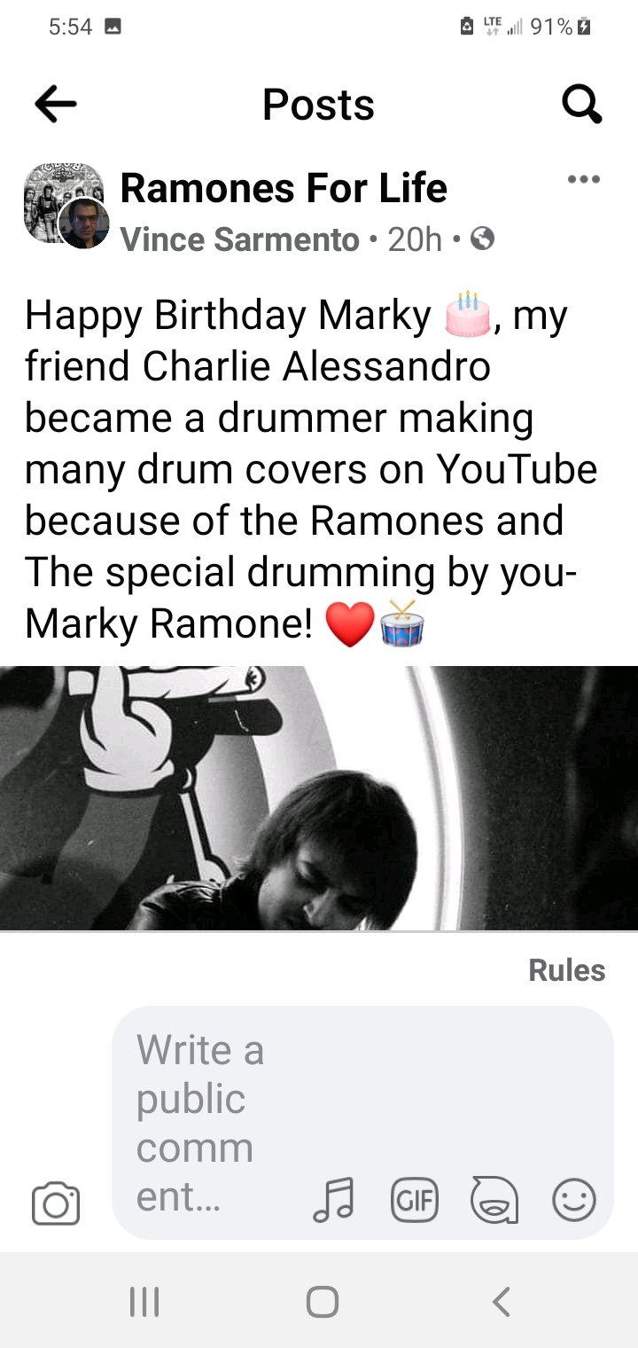 Happy Birthday Marky Ramone ! 