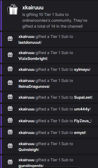 OnlineRoomies's tweet photo. 🥹 Thank you xkairuuu for the gifted subs and subscription ~ https://t.co/EMWJzNvc1W