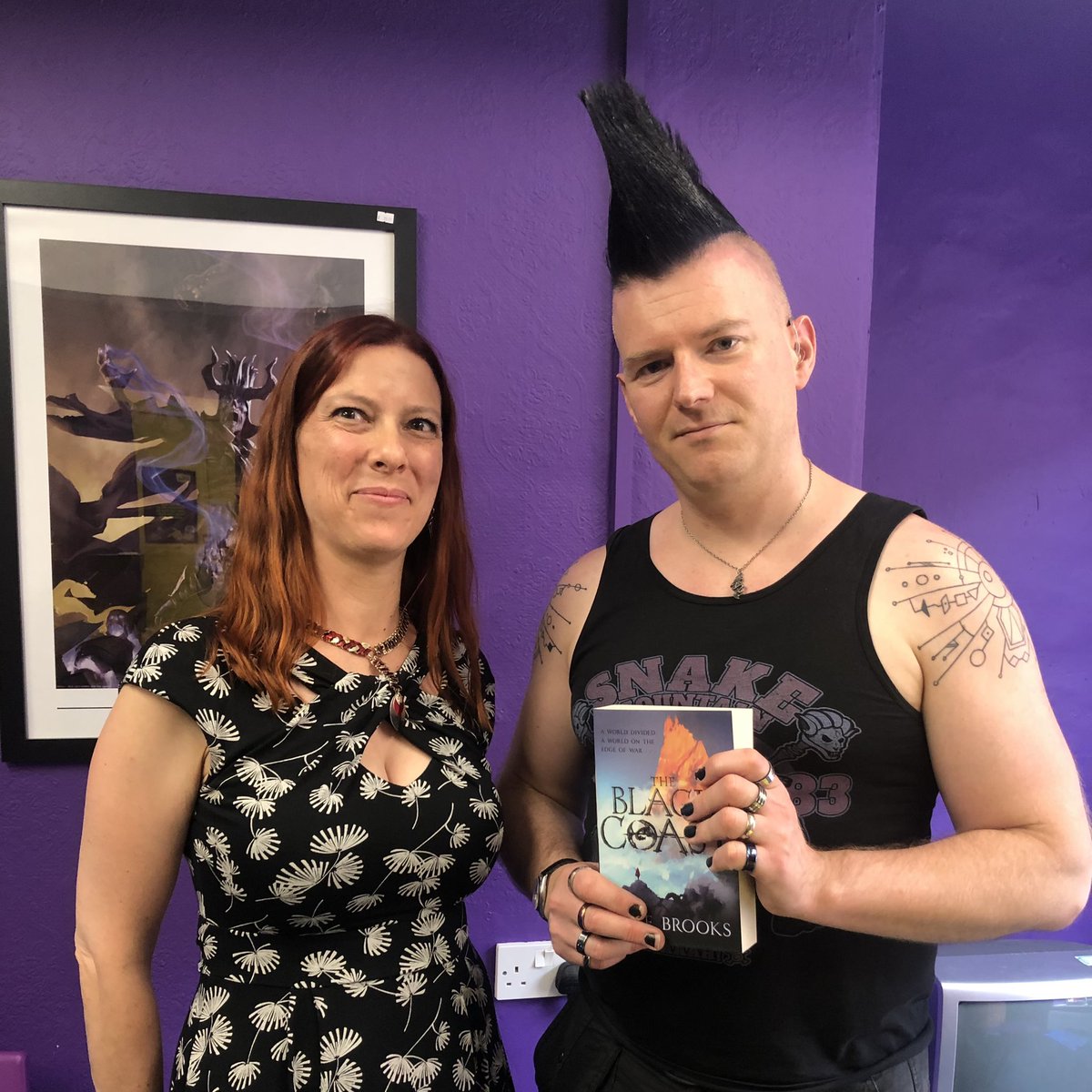 Awesome interview of @MikeBrooks668 by @Wstonesipswich . Thank you for putting on this event. It was great to meet you, Mike. The hair is every bit as awesome as it appears online. I’m off home to read The black Coast now. https://t.co/Ki88DgZ1ud