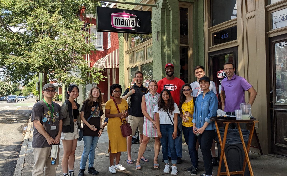 davidcshepherd's tweet photo. On Friday our @NSF REU site went on a food tour of #RVA with Discover Richmond. @MamaJsRVA was our starting point, where we met the founder's son. And had catfish nuggets... https://t.co/U9m7v7fL0q